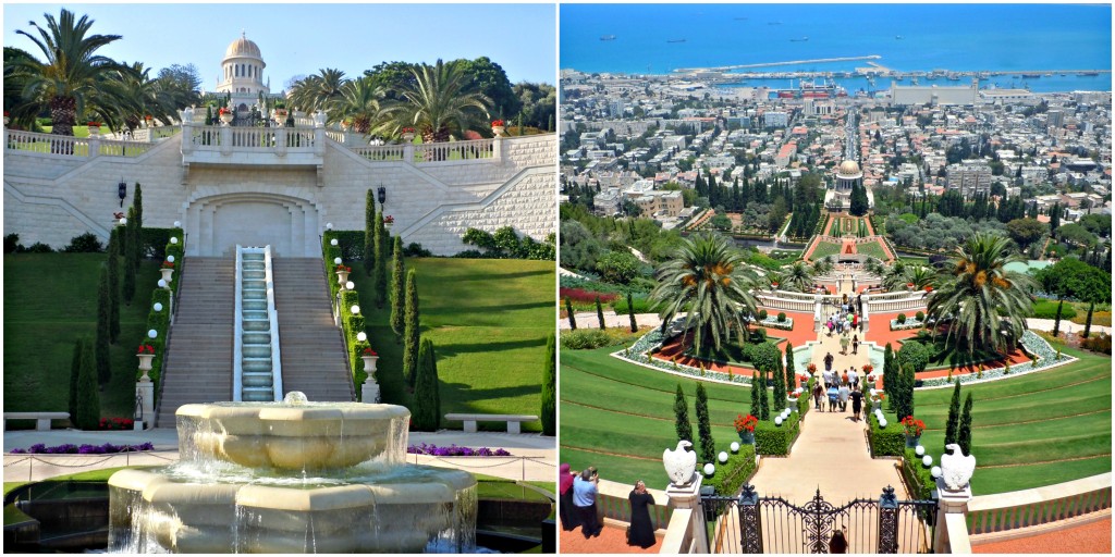 Baha'i Gardens and Golden Dome top and bottom of the gardens haifa israel things to do northern israel