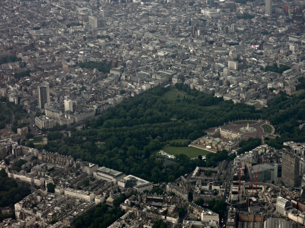 80 pairs of shoes up in the air with british airways cdg to lhr buckingham palace aerial view