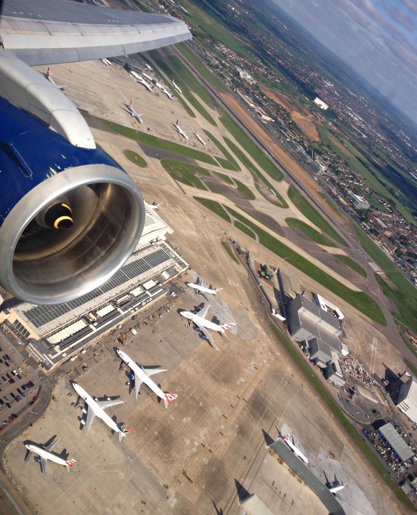 80 pairs of shoes up in the air with british airways lhr to athens aerial view of heathrow