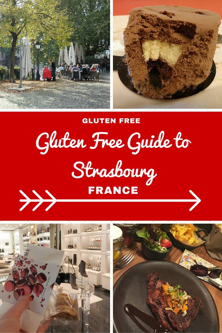 France Travel InspirationA Guide to Eating Gluten Free in Strasbourg, France.  You won't go hungry on your next vacation with these handy travel tips on where to find gluten free food including breakfast, gluten free cake and a big juicy steak while travelling in Strasbourg! Warning: the images will make you drool.