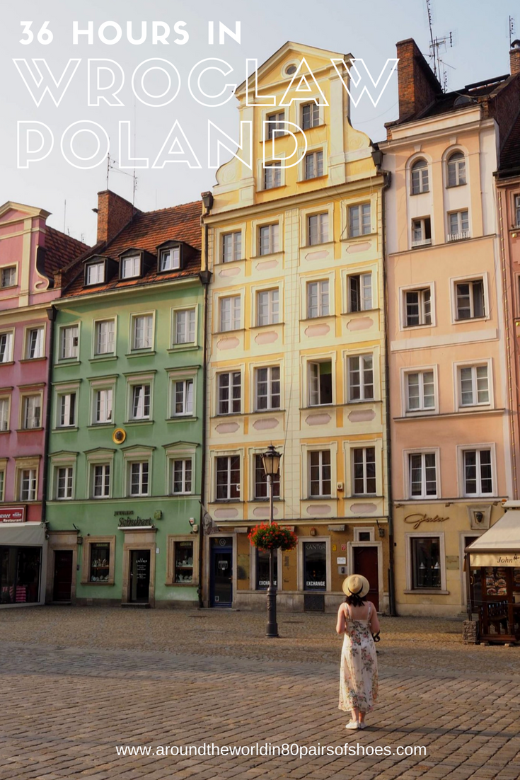 Poland Travel Inspiration36 Hours in Wroclaw, Poland. Wroclaw is so photogenic and is a photographers dream destination; the colourful architecture, the dwarfs and the history. There are so many things to do, see and eat in Wroclaw...pop on over to the blog to read my travel tips on this beautiful destination. #80pairsofshoes #wroclaw #poland #bucketlistideas #europe #travel
